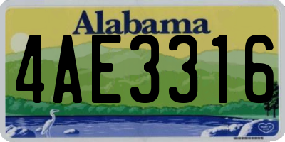 AL license plate 4AE3316