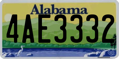 AL license plate 4AE3332