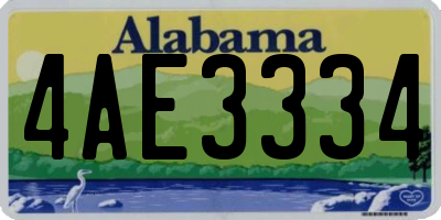 AL license plate 4AE3334
