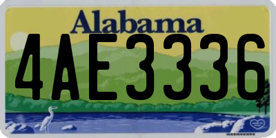 AL license plate 4AE3336