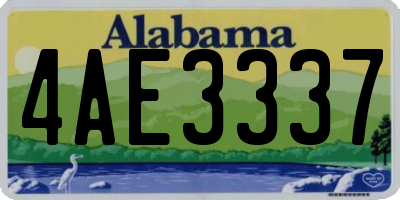 AL license plate 4AE3337
