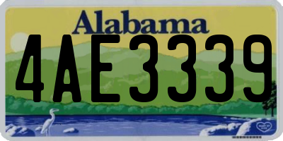 AL license plate 4AE3339
