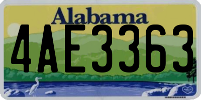 AL license plate 4AE3363