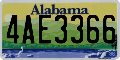 AL license plate 4AE3366