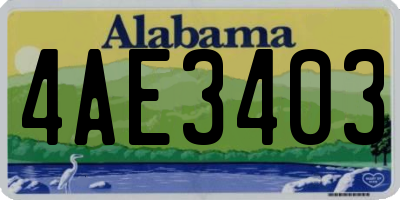AL license plate 4AE3403