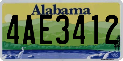 AL license plate 4AE3412