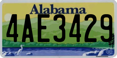 AL license plate 4AE3429