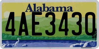 AL license plate 4AE3430