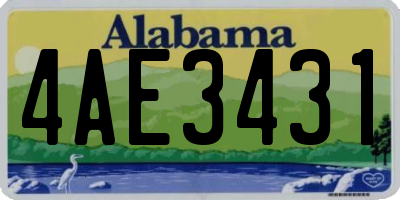 AL license plate 4AE3431