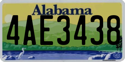 AL license plate 4AE3438