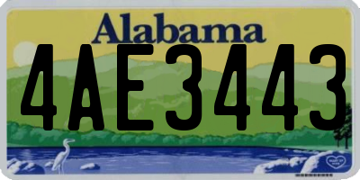AL license plate 4AE3443
