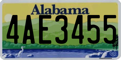AL license plate 4AE3455