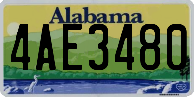 AL license plate 4AE3480