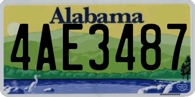 AL license plate 4AE3487