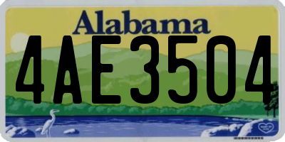 AL license plate 4AE3504