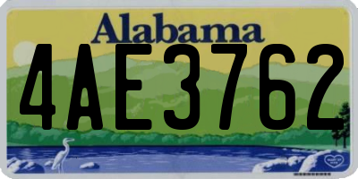 AL license plate 4AE3762