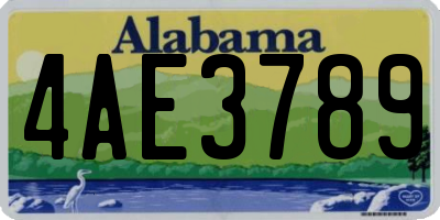 AL license plate 4AE3789
