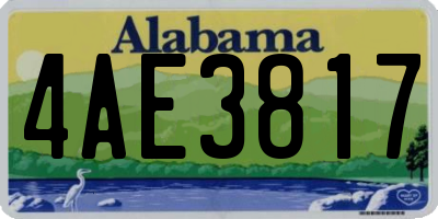 AL license plate 4AE3817