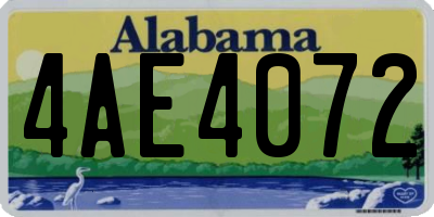 AL license plate 4AE4072