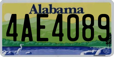 AL license plate 4AE4089