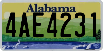 AL license plate 4AE4231