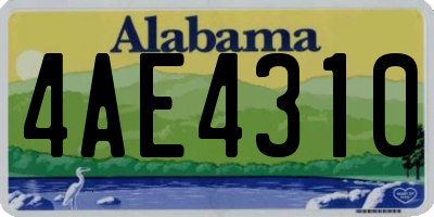 AL license plate 4AE4310