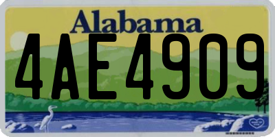 AL license plate 4AE4909
