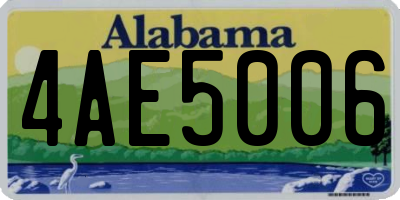AL license plate 4AE5006