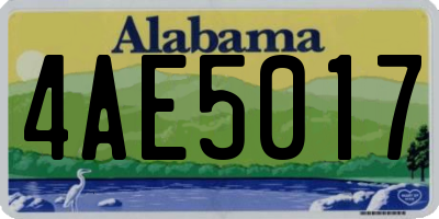 AL license plate 4AE5017