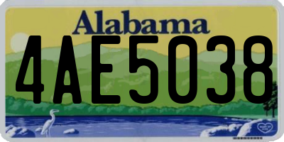 AL license plate 4AE5038