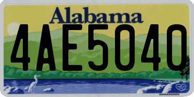 AL license plate 4AE5040