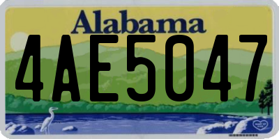 AL license plate 4AE5047