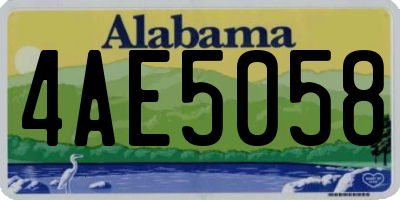 AL license plate 4AE5058
