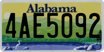 AL license plate 4AE5092