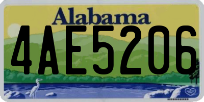 AL license plate 4AE5206