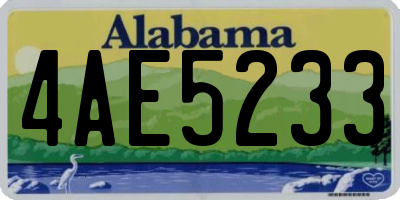 AL license plate 4AE5233
