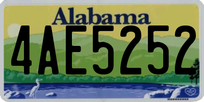 AL license plate 4AE5252