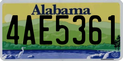 AL license plate 4AE5361