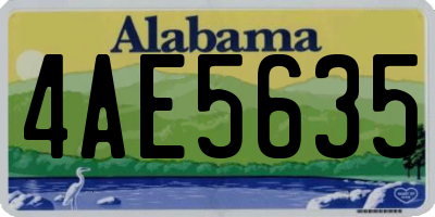 AL license plate 4AE5635