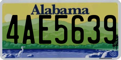AL license plate 4AE5639