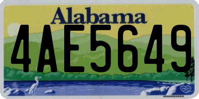 AL license plate 4AE5649