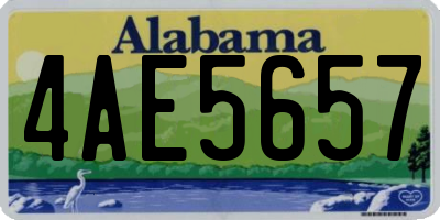 AL license plate 4AE5657