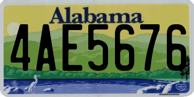 AL license plate 4AE5676