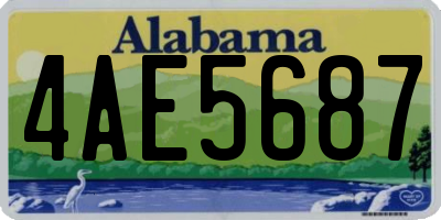 AL license plate 4AE5687