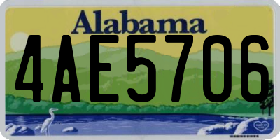 AL license plate 4AE5706