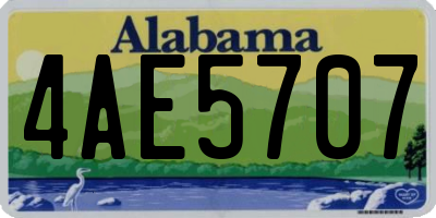 AL license plate 4AE5707