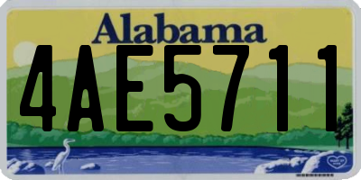 AL license plate 4AE5711