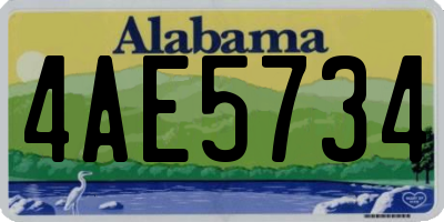 AL license plate 4AE5734