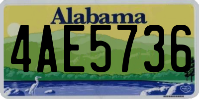 AL license plate 4AE5736