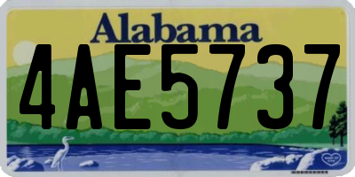 AL license plate 4AE5737
